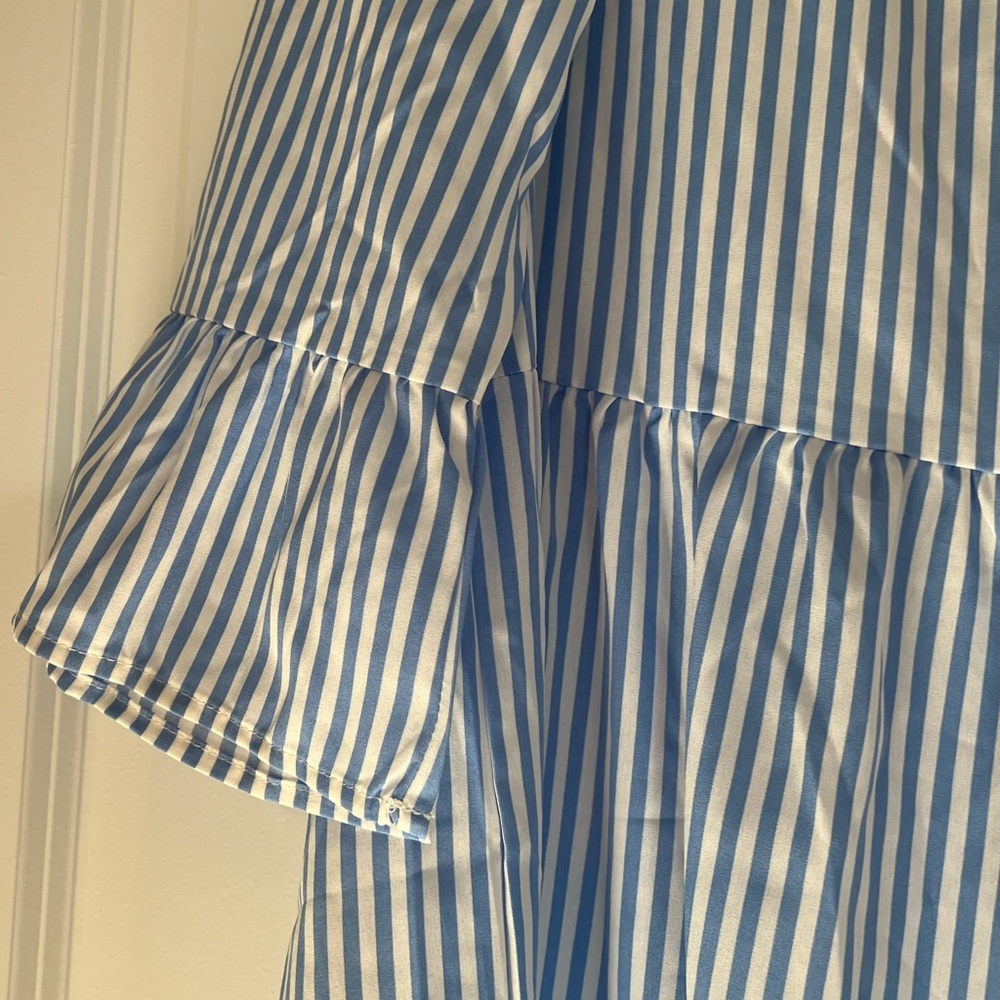 Beach Dress! Blue and White Striped Dress - Picture 4 of 5